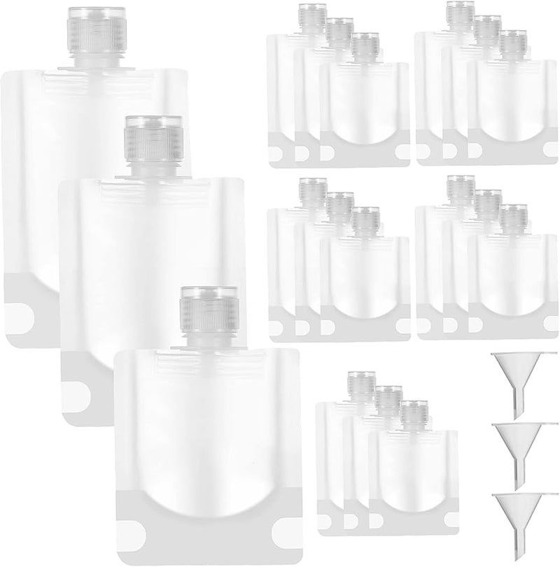 18 Pcs Transparent Leakproof Travel Bottles With Funnels For Shampoo Conditioner Lotion - Image 1